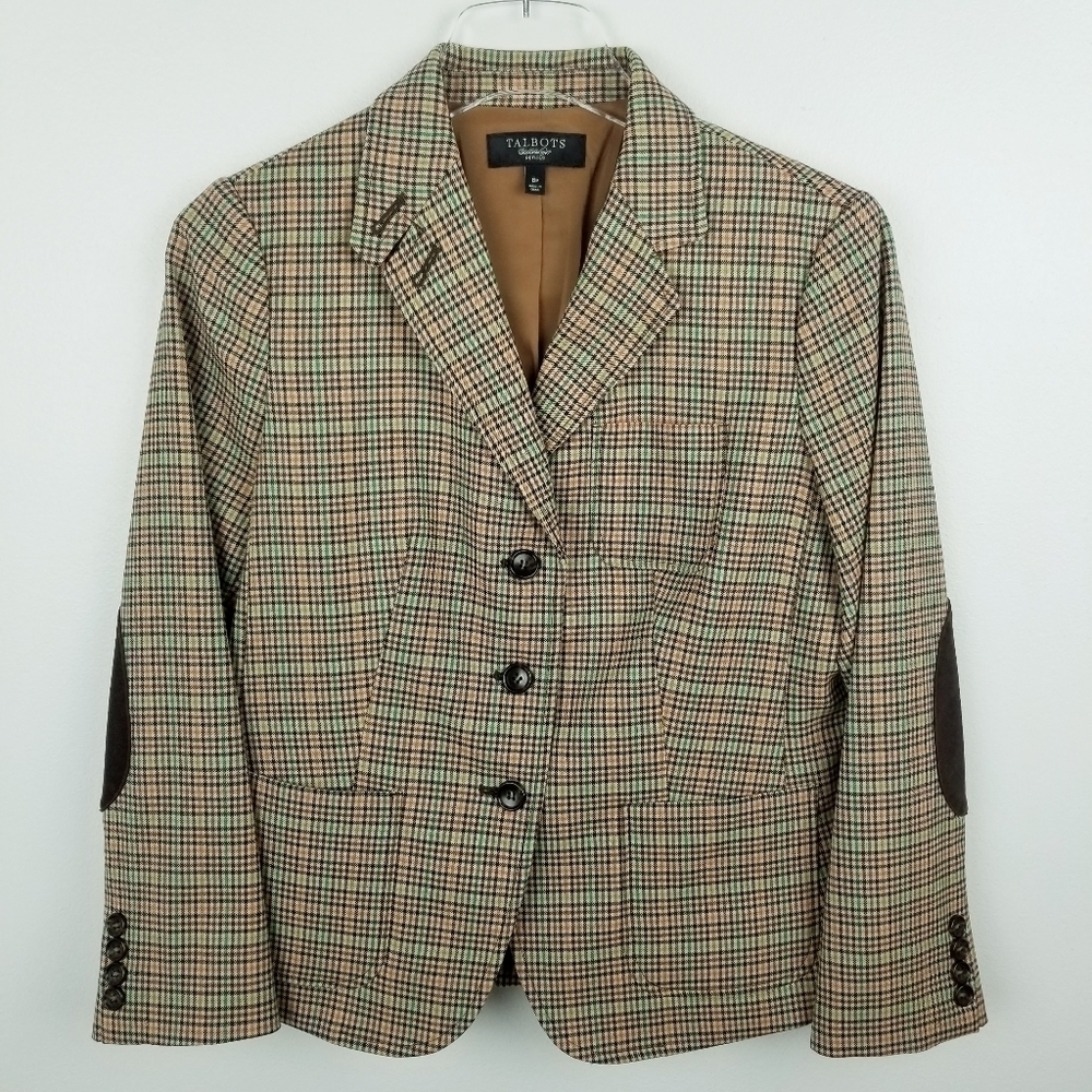 Talbots Multicolor Plaid Blazer